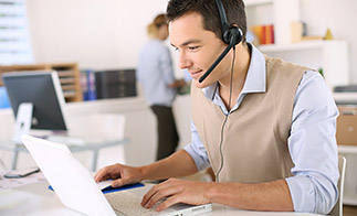IT Support Personnel with headset