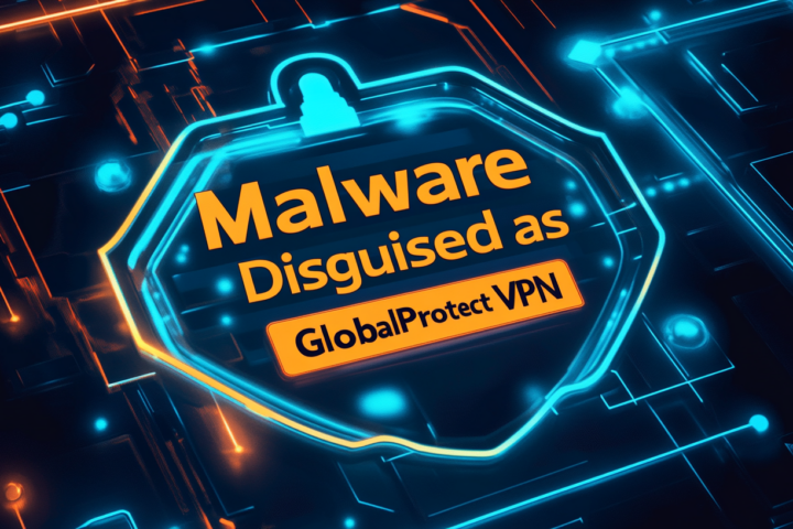 A pictorial of malware disguised as GlobalProtect software initiating an attack of an organization.