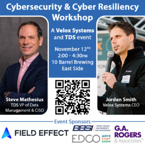 Graphic for an upcoming cybersecurity workshop.